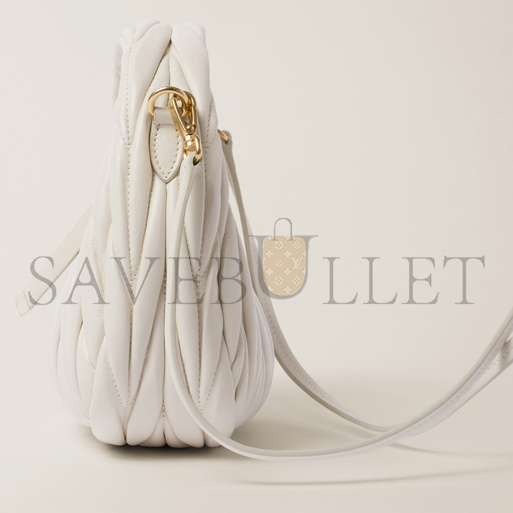 MIU MIU WANDER MATELASSÉ NAPPA LEATHER HOBO MINI-BAG 5BP078 (17.5*14*5.5cm)